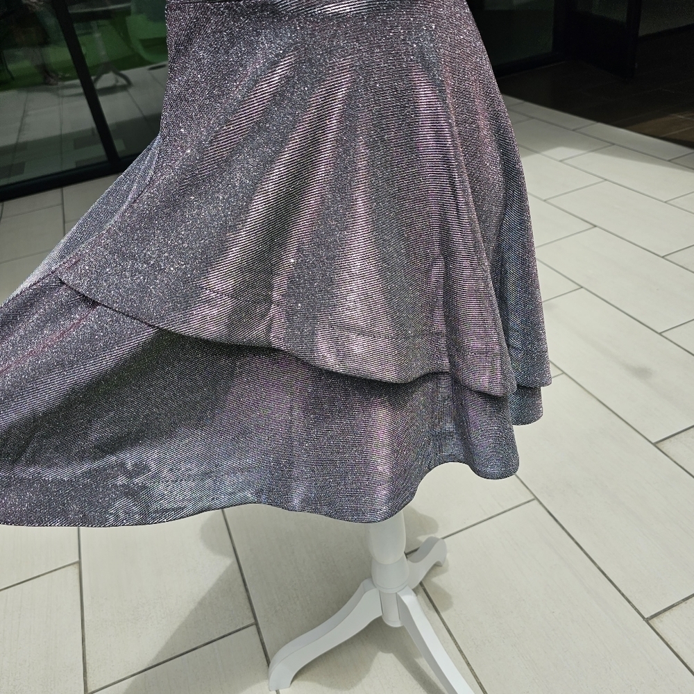 Speechless ✦ Shimmer Party Dress ✦ Silver-Purple Color Shift Fit & Flare Sz 3 - Picture 9 of 17